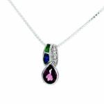 Classic Tear Amethyst Anhänger m. Opal u. Zirkonia